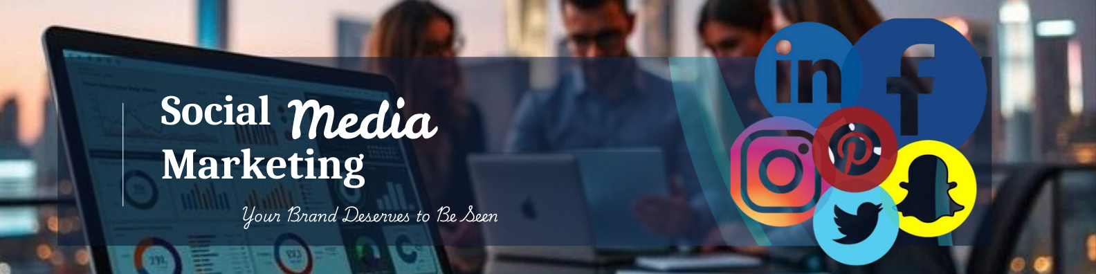 Black Minimalist Social Media Marketing LinkedIn Banner